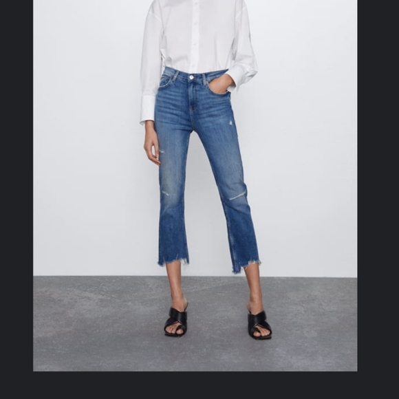 Zara Premium Bootcut Cropped Vintage Jeans - Picture 4 of 4